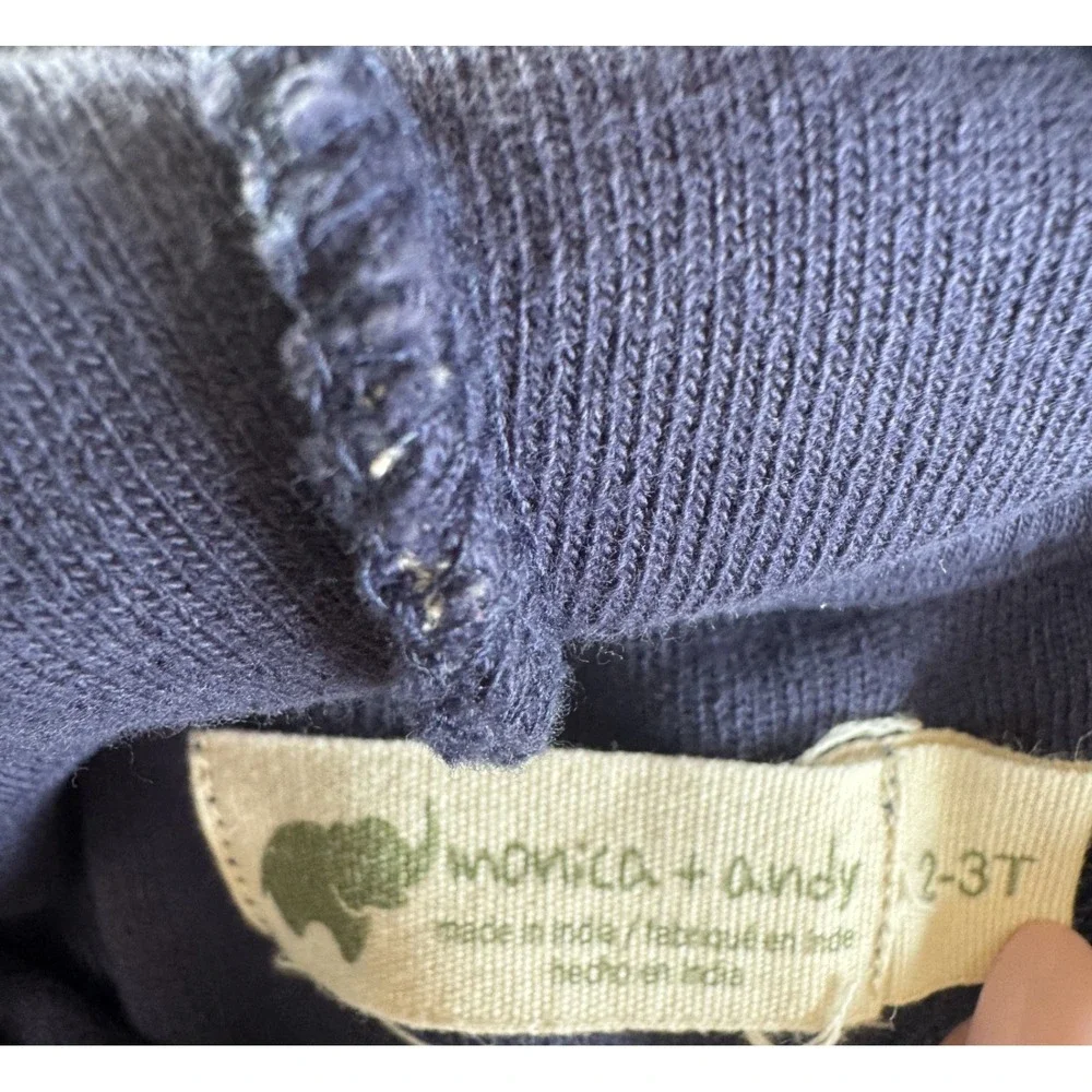 Monica + Andy Organic Cotton Navy Toddler Swim Coverup Robe Sz 2-3T Darling!